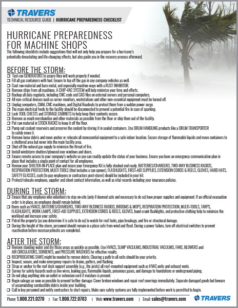hurricane preparedness checklist for construction site