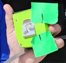 Draw a line to the edge of two small pieces of masking tape