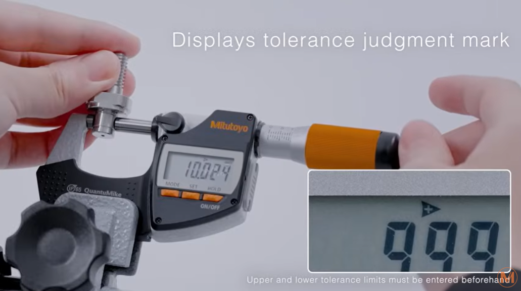 Displays tolerance judgement mark