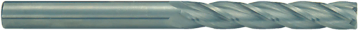 Long length end mill with extended flute length for deep slotting and side milling applications