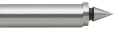  Pointed-tip edge finder designed for centering on round tubes or rods.