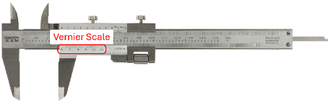 Vernier scale with 25 graduations sliding along the main scale