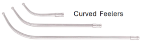 Curved feelers for a coaxial indicator