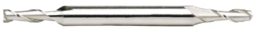 Double-ended HSS end mill with cutting flutes on both ends